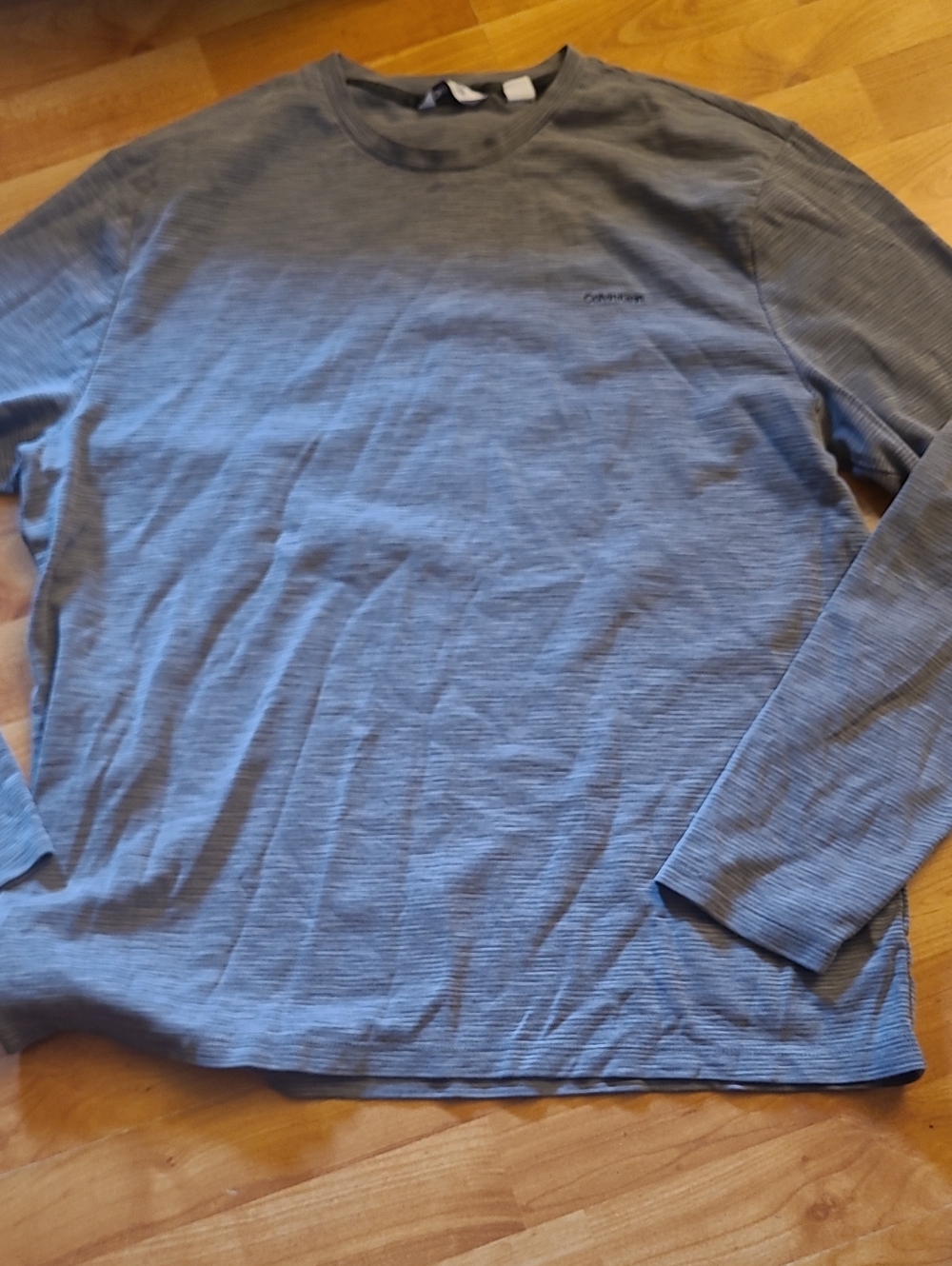 Calvin Klein Men's Long-Sleeve Crewneck Shirt in Light Blue